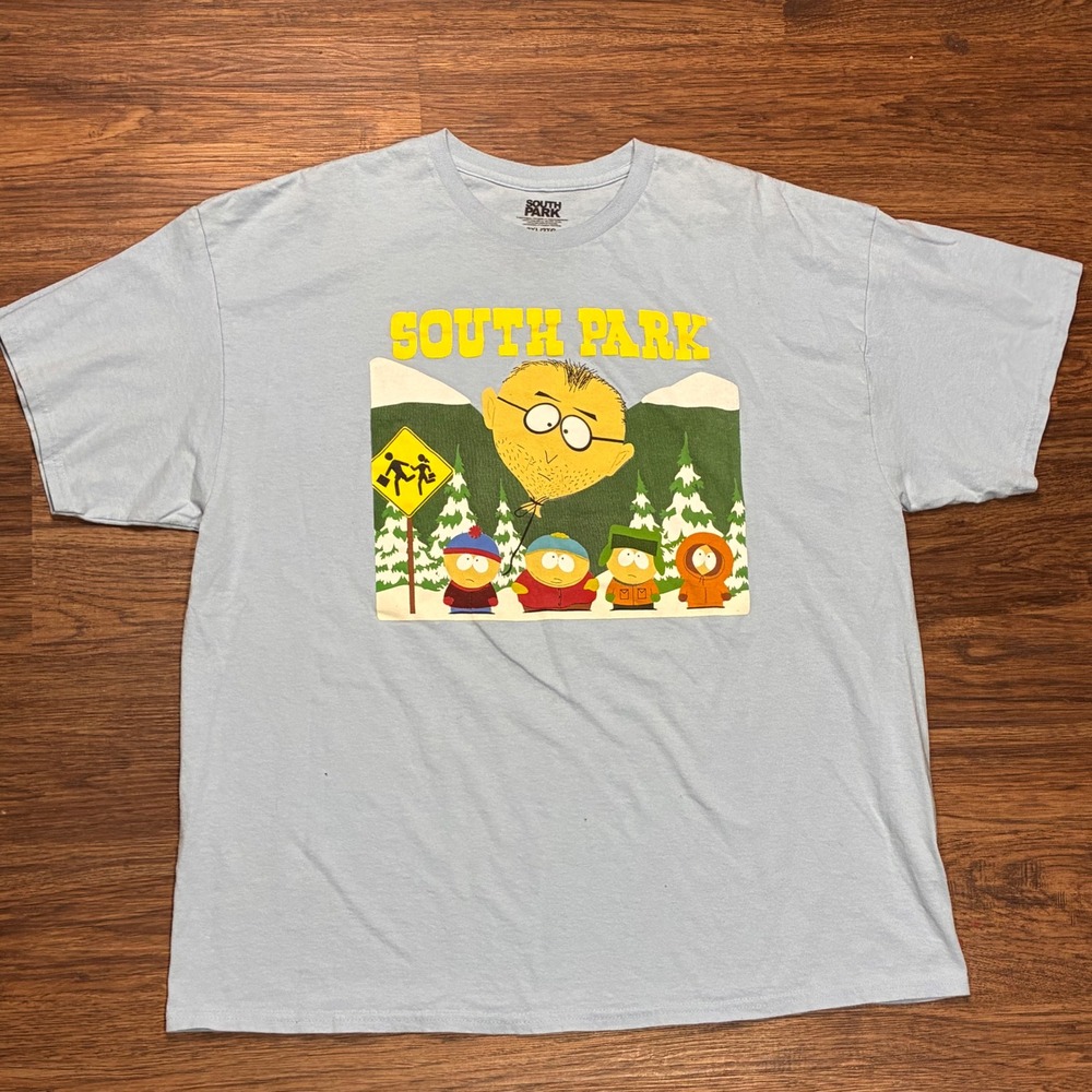 South Park T Shirt Mens 2XL Blue Excellent Cartman Kenny Stan Kyle Graphic Tee